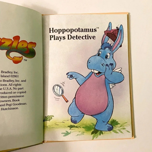 Vintage  1984 Wuzzles Hoppopotamus Plays Detective Habro Book - Picture 8 of 15
